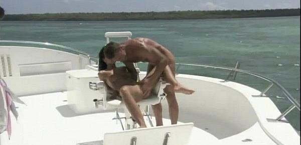 Hot slut is banged on the deck of a yacht